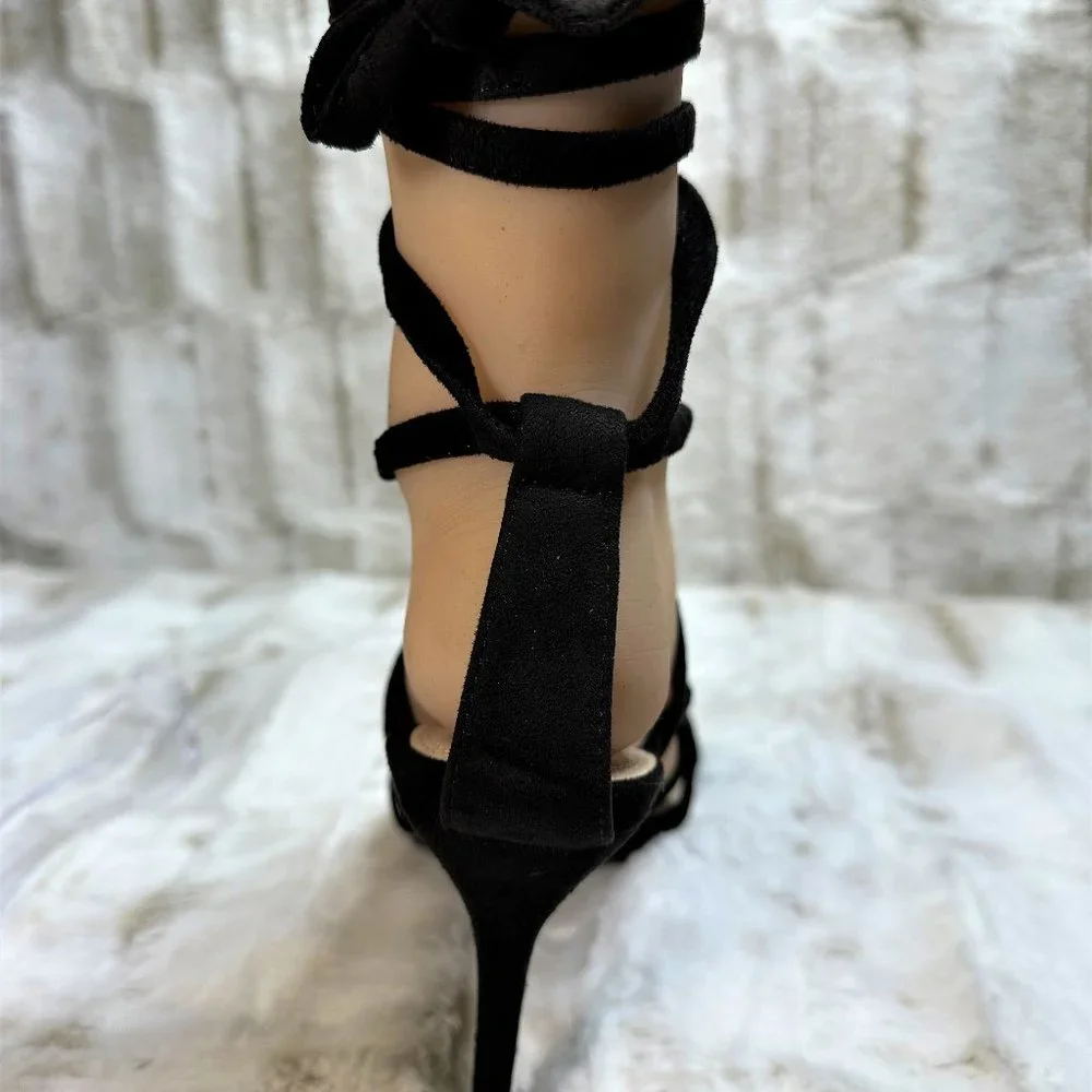 * So Me Rhean Black Strappy Wrap 4.5